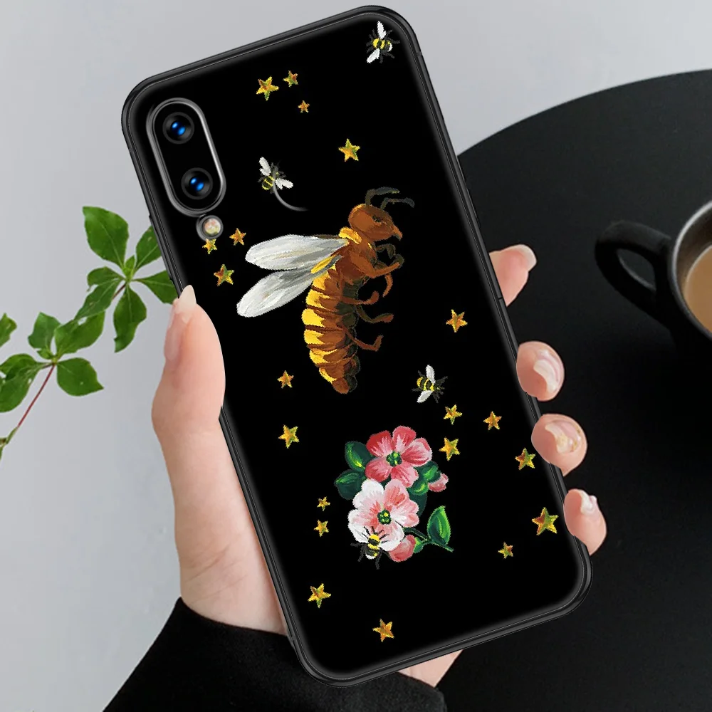 

Italy Luxury Brand Bee Snake Tiger Phone case For Huawei Honor 6 7 8 9 10 10i 20 A C X Lite Pro Play black tpu hoesjes 3D coque