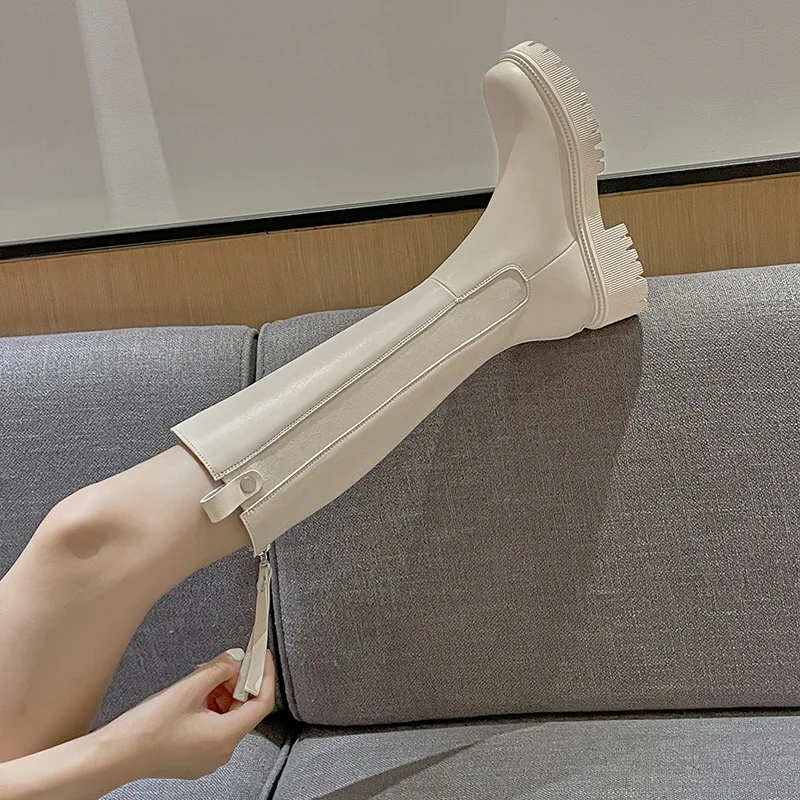 

Сапоги в стиле "Лолита", привлекательная Брендовая женская обувь на высоком каблуке, женские сапоги выше колена с круглым носком, до середин...