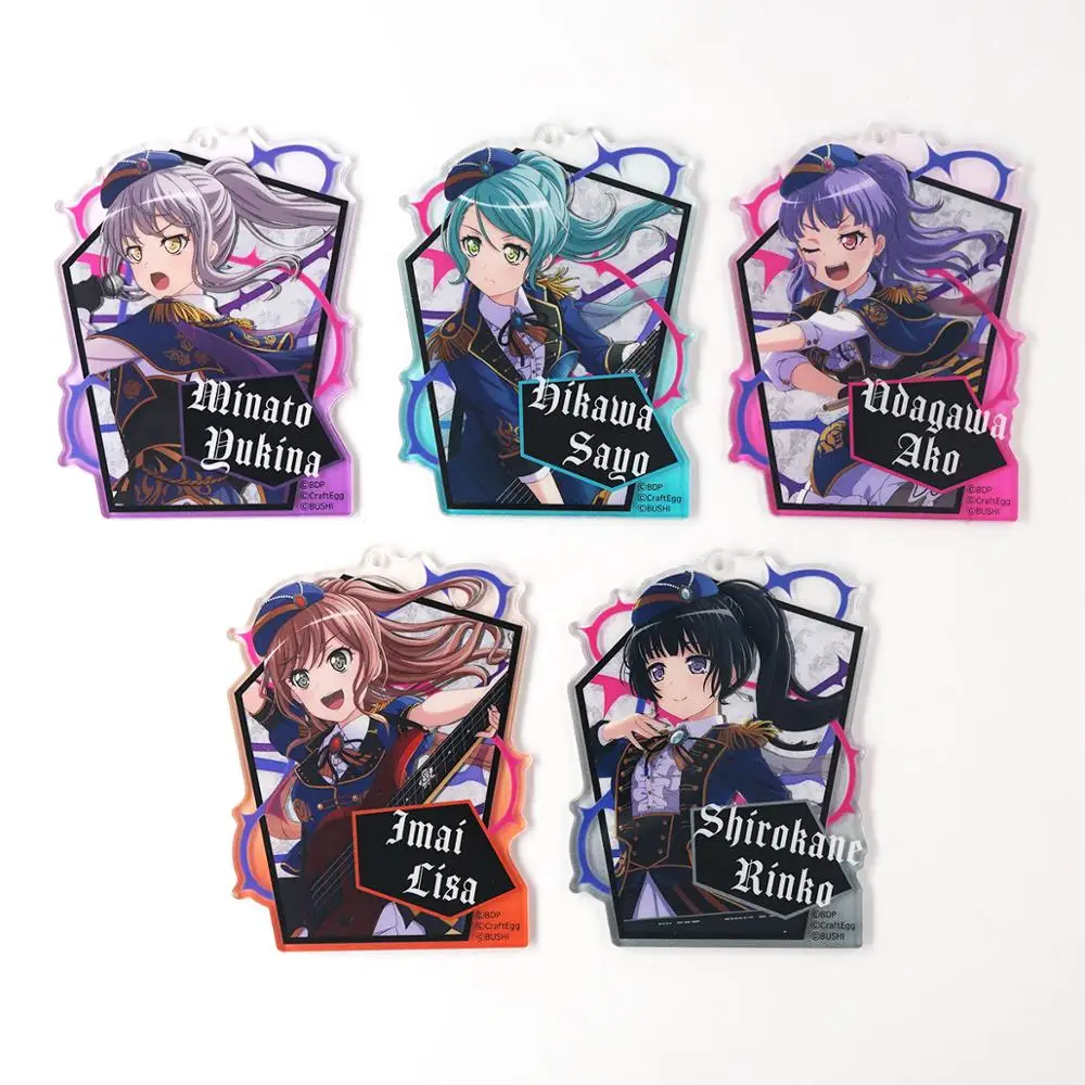 Взрыв мечты! Брелок для ключей Roselia из акрила аниме Imai Lisa Hikawa Sayo Udagawa Ako Minato Yukina