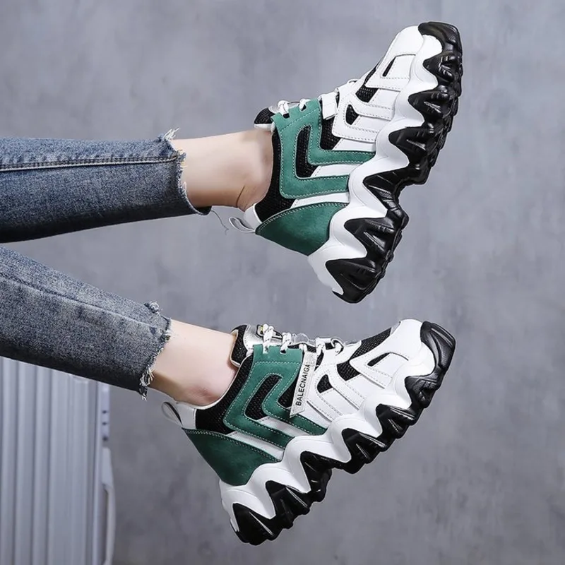 Женские кроссовки на платформе 8 см повседневные дизайнерские туфли танкетке