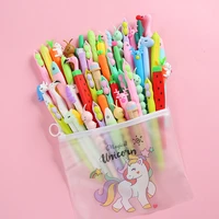 20pcs pen 1pcs bag cute cartoon pen girl pink gel pen bag set black 0 5mm signature pen set stationery