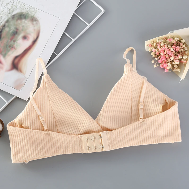 Женский топ бра из хлопка сексуальное нижнее белье пуш ап полосатые бюстгалтеры