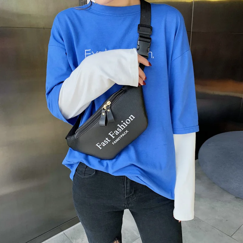 

Новинка, Женская поясная сумка с разъемом для наушников, модные кожаные сумки-мессенджеры, нагрудная сумка через плечо из искусственной кож...