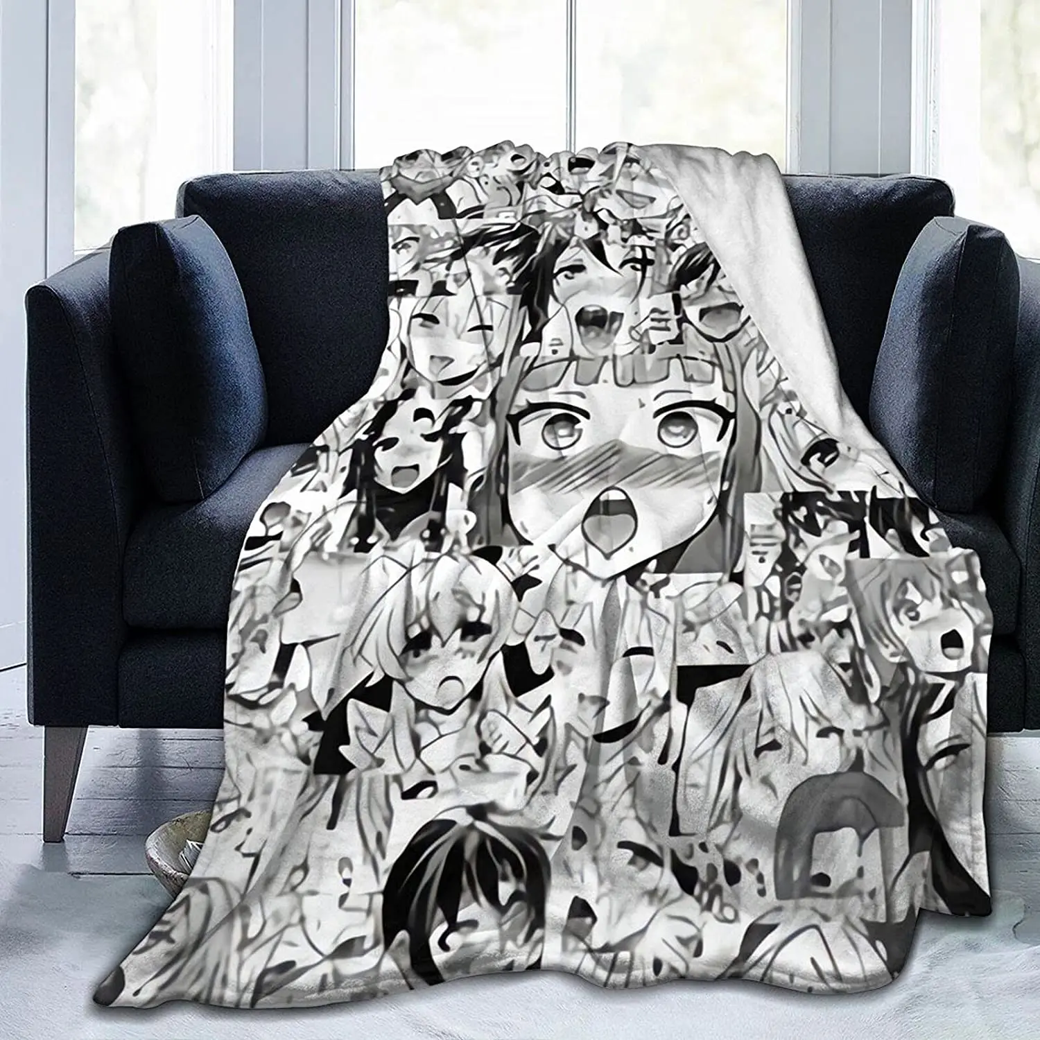 

KAETZRU UltraSoft Micro Fleece Blanket for Ahegao Ligtweight Comfortable All Season Warm for Couch Sofa Bed 50"X40"