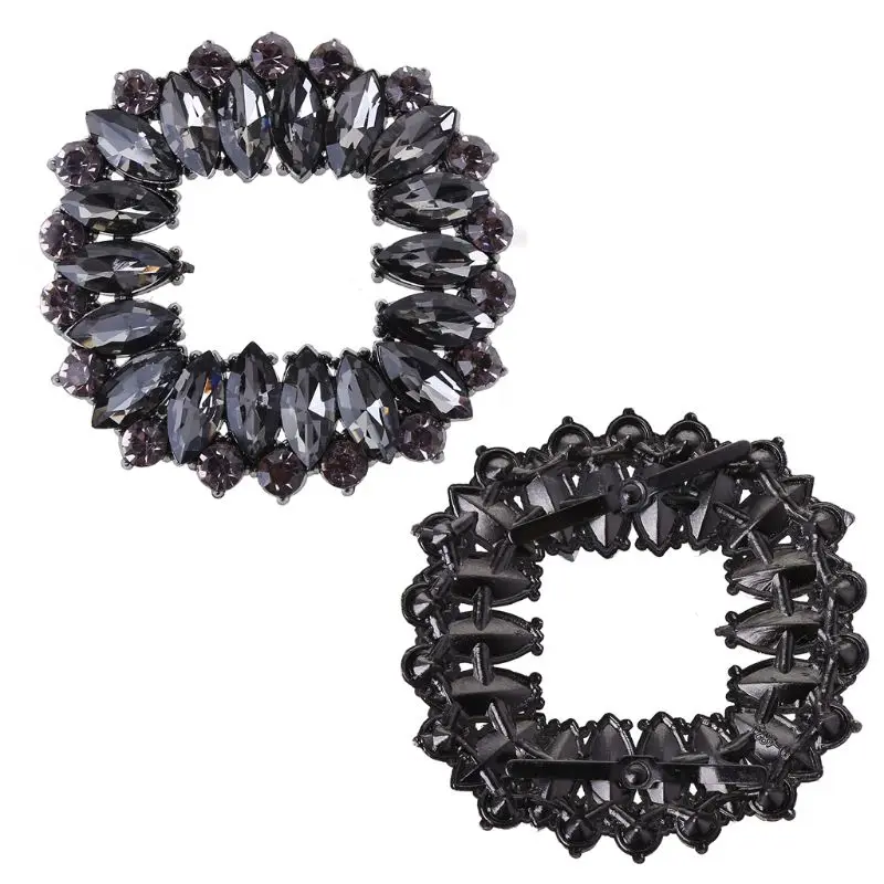 

2 Pcs/Set Shoe Clip Zinc Alloy Square Hollow Rhinestone Floral Glitter Luxury Clips DIY High Heel Buckle Bridal Wedding