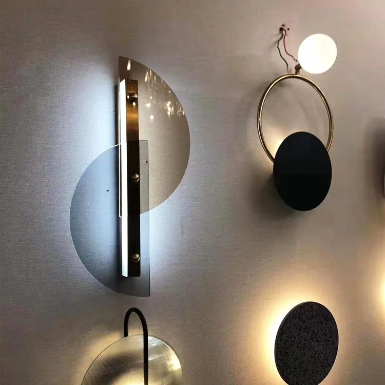 Современная полукруглая стеклянная прикроватная светодиодная настенная лампа