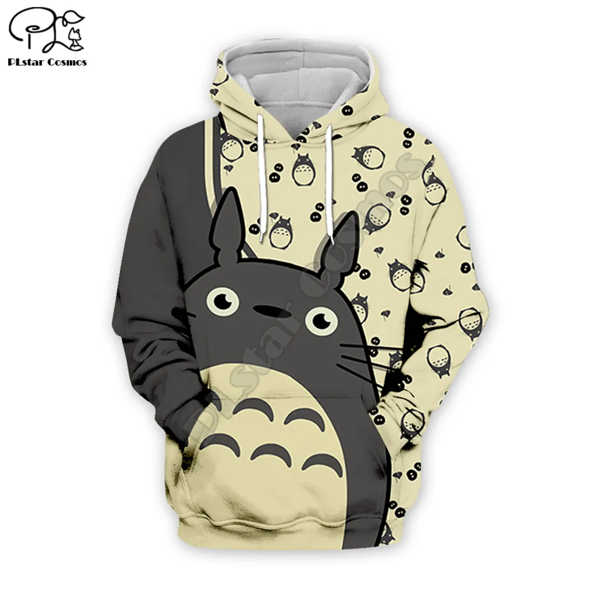 Смешные Толстовки Унисекс Totoro с 3d принтом повседневные толстовки капюшоном в