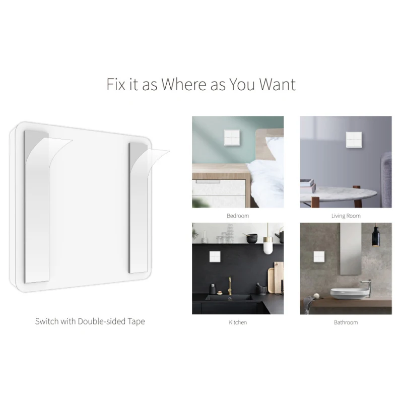 

smart 4-way Tuya Zigbee Wireless Switch Zigbee Sticker Battery Power Remote Control Smart Wireless Free Sticker Control