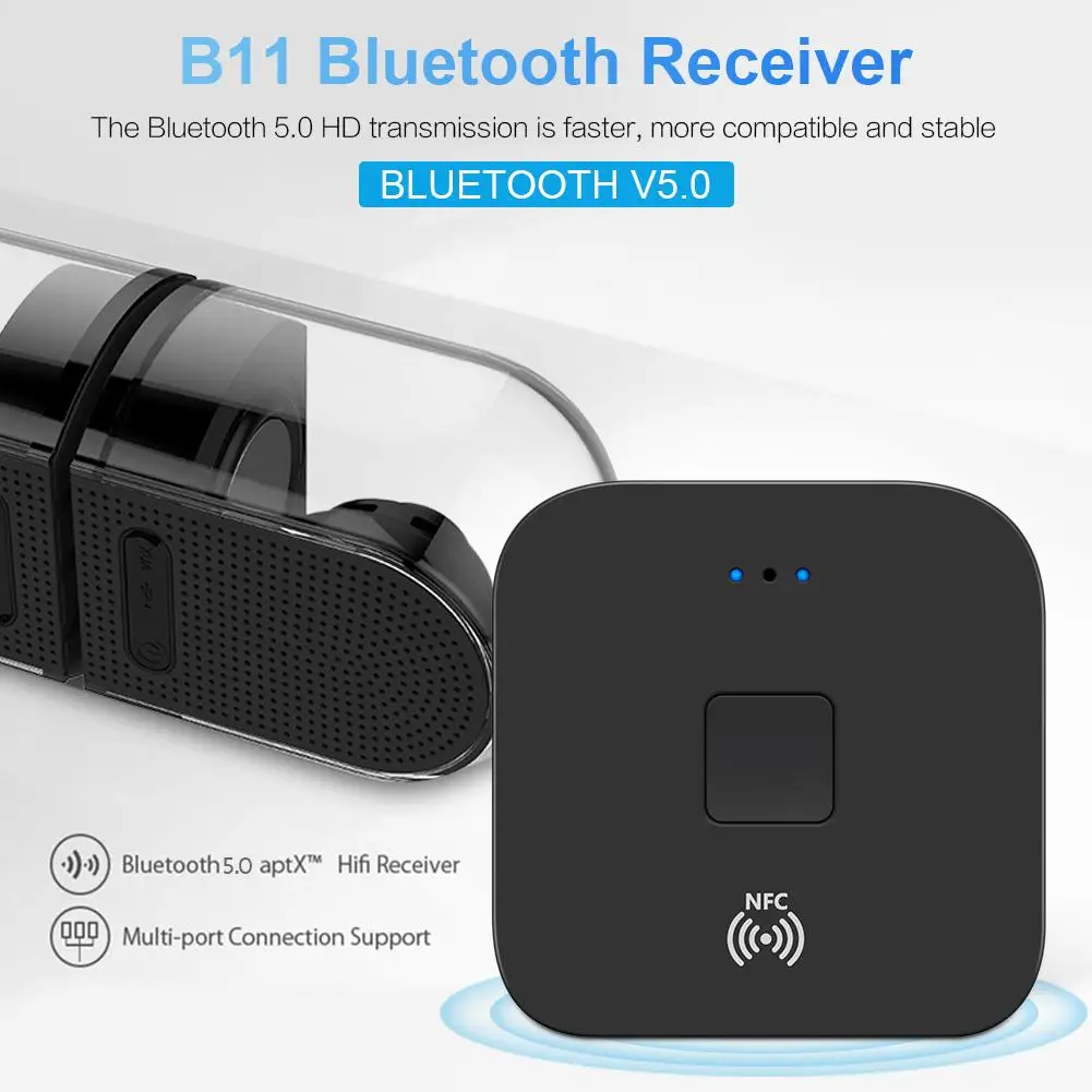 Новинка B11 Bluetooth 5 0 аудио приемник передатчик NFC автомобильный беспроводной