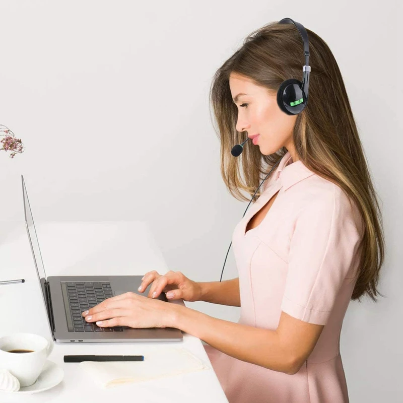 

GUIDERAY Wired Headset,USB Headset with Microphone & Audio Controls for Business Call Center Office Clearer Voice