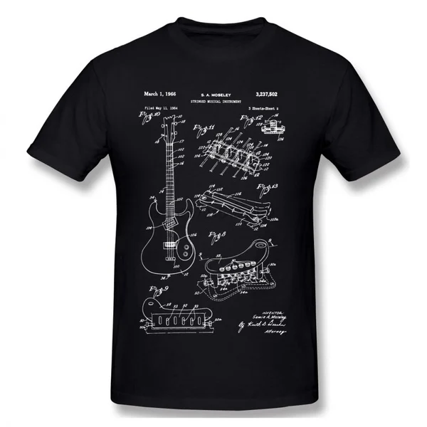 

Bass Guitar Men T Shirt Top Kpop Cotton Short Sleeve T-shirt Men