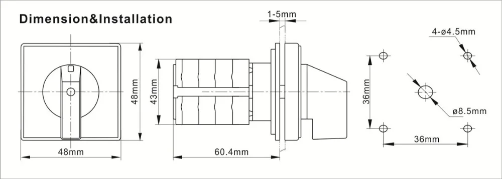 CANSEN LW26-20 Ith 20A поворотный кулачковый переключатель двигателя AC 440V Ui 690V 3 позиции Star-delta 0-Y-D 16 терминалов