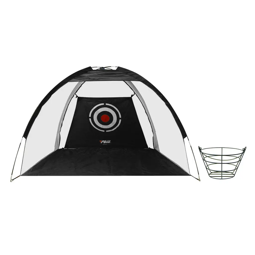 

Portable Golf Practice Net Folding Driving Target Indoor Outdoor Cage Aids Metal Ball Basket