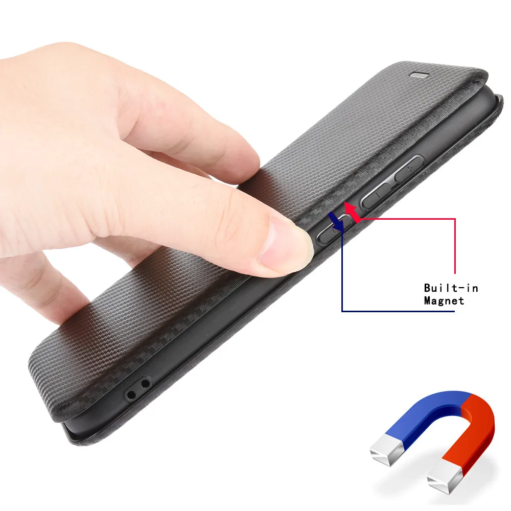 

2021 Fashion Flip Carbon ShockProof Wallet Magnetic Leather Cover Case For LG Stylo 6 Stylo6 Protective Phone Bag