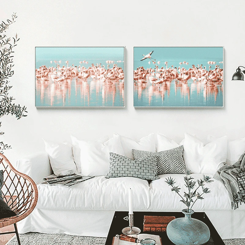 Розовый фламинго скандинавский плакат для детской постеры с животными и