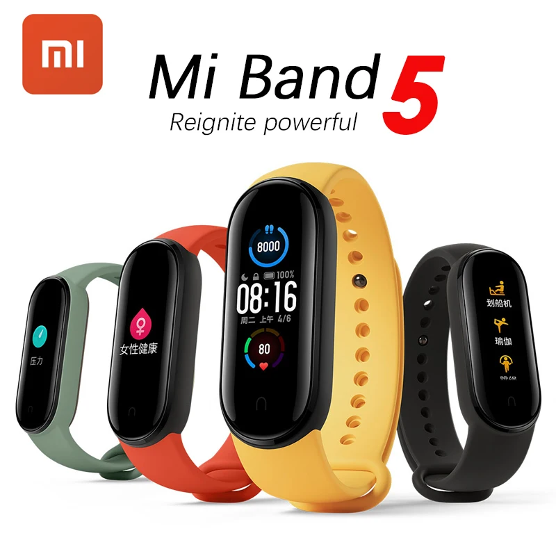 Новый Xiaomi Mi Band 5 Spo2 Умный домашний контроль AI голосовой помощник пульсометр