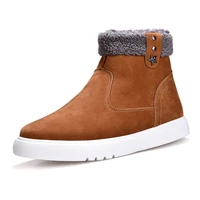 new winter fashion men warm snow boots casual reversible suede pu flat shoes comfortable hot mens boots booties 2021