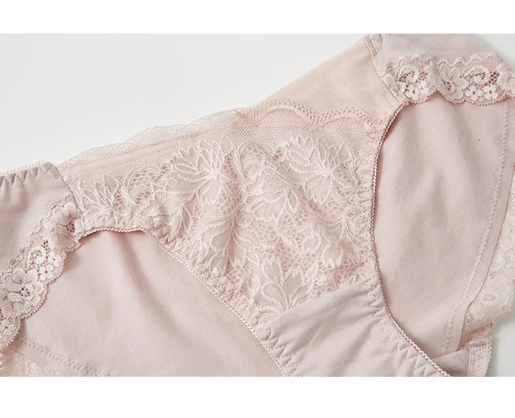 3pcs/lot Seamless low waist japanese hipster panties for women sexy lace underwear cotton briefs XXL plus size interior knickers