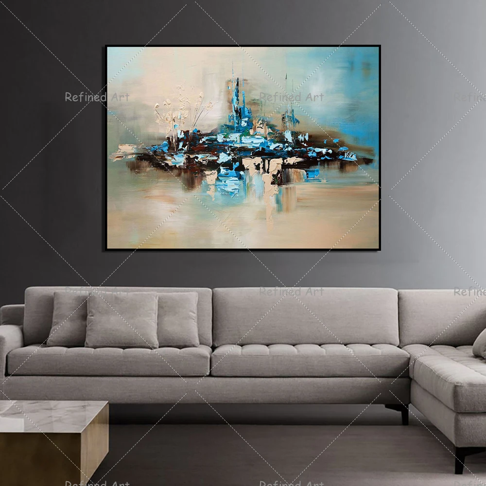 

Картины маслом высокого качества, ручная роспись, настенное искусство, современные абстрактные Винтажные Цветы, украшение для гостиной, лу...