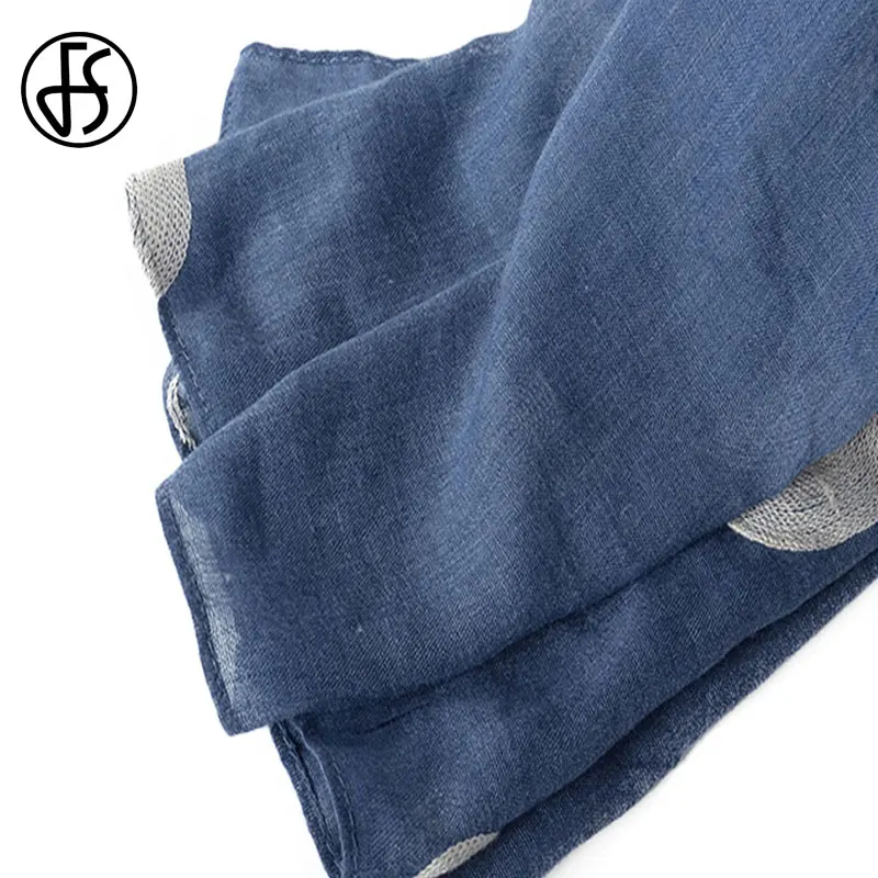 FS дамы рисунок из мультфильмов длинный шарф хлопка с узором в горошек отложным