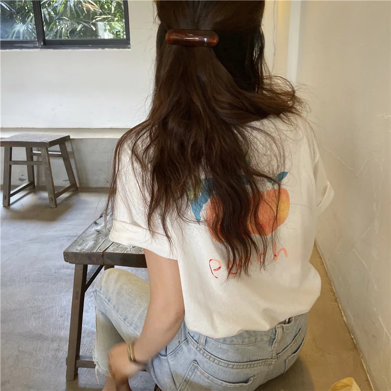 

RUGOD 2021 Watercolor Printed Back Loose Japanese Top