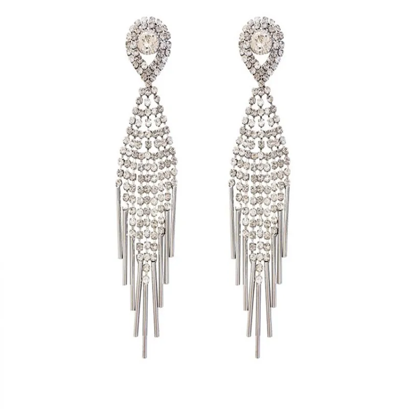 

earrings for women oorbellen hangers statement chain pendientes largos tassel trendy geometric Euro-American