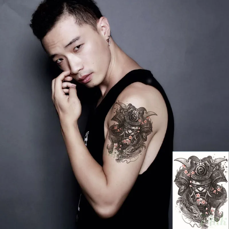 Водостойкая Временная тату-наклейка Китайский миф дракон крупный рогатого скота