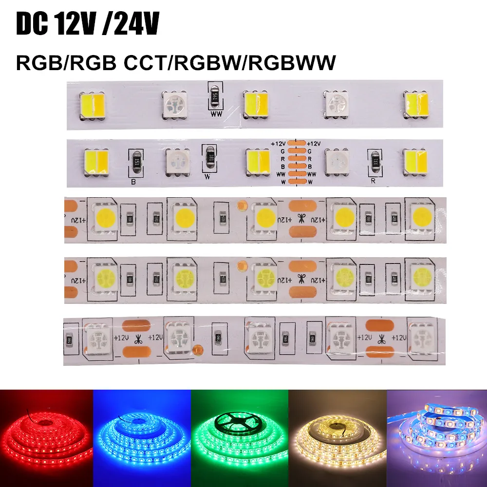 

GAHADA RGBW RGBWW RGBCCT светодиодная лента 5м 12В/24В