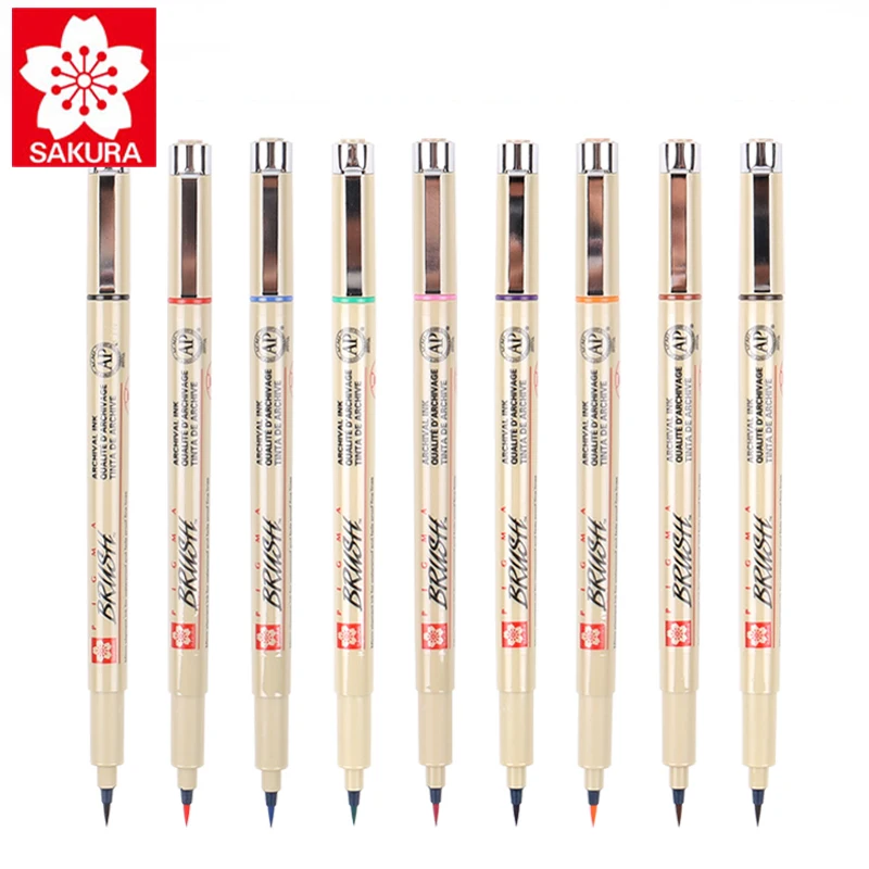 1 шт. Sakura Pigma Micron тонкая ручка кисть XSDK BR Мягкие Водонепроницаемые мультфильмы 9