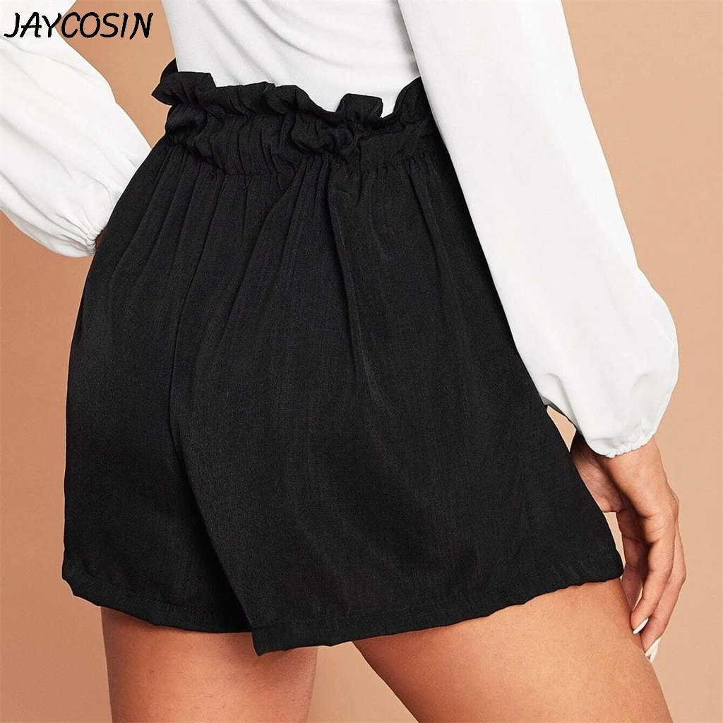 JAYCOSIN женские летние однотонные бандажные шорты с карманами и высокой талией