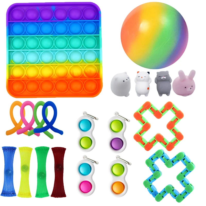 Juguetes sensoriales para aliviar el estr&eacute;s para ni&ntilde;os y adultos, caja de juguetes sensoriales para aliviar el autismo y ansiedad, burbujas de estr&eacute;s-1