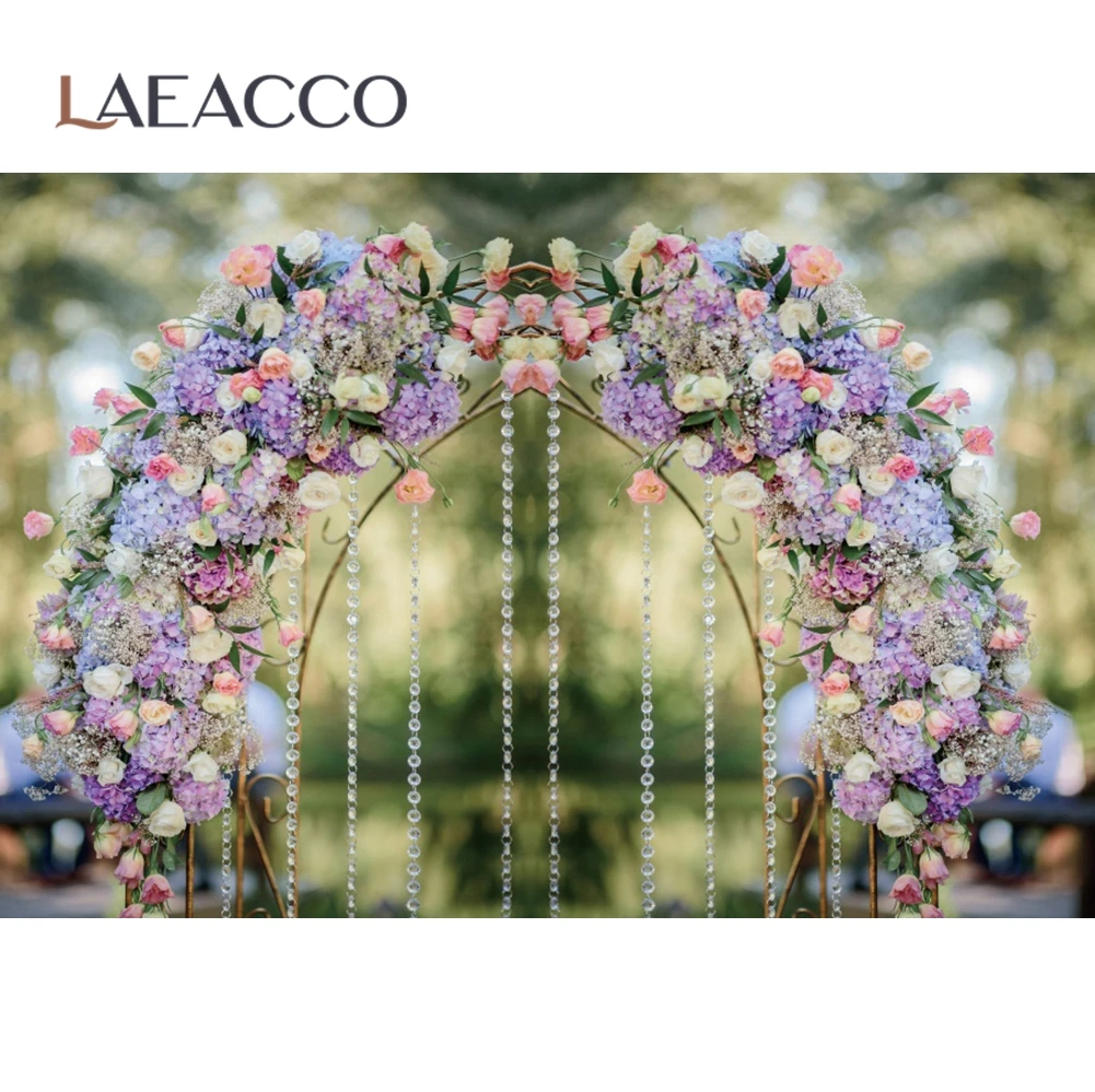 

Виниловый фон Laeacco для фотосъемки с изображением весенних роз, арочной двери, свадьбы, сцены