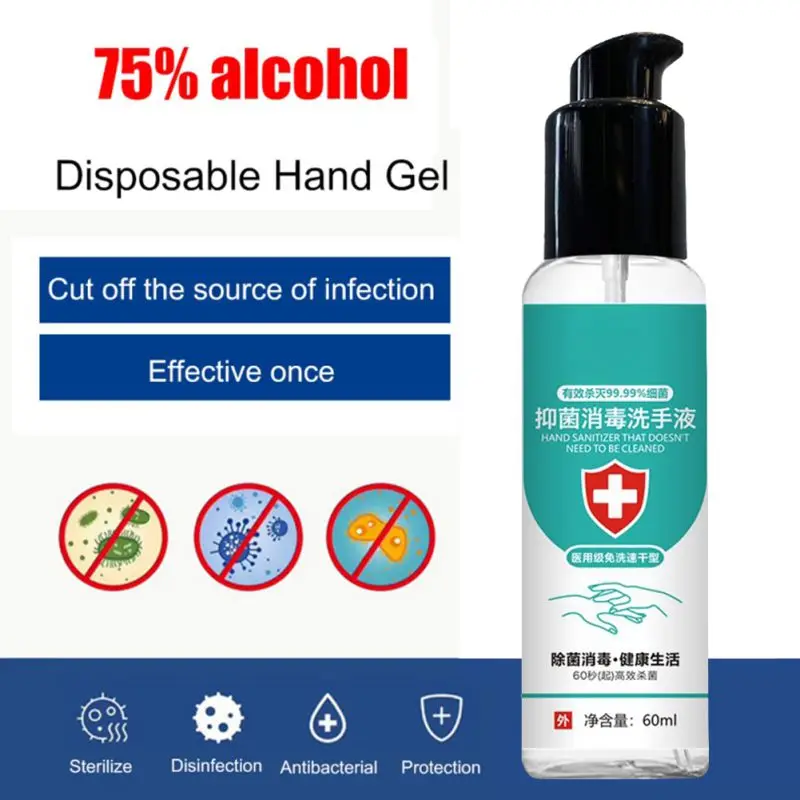 Портативный Дезинфицирующий Гель для мытья рук Быстросохнущий одноразовый
