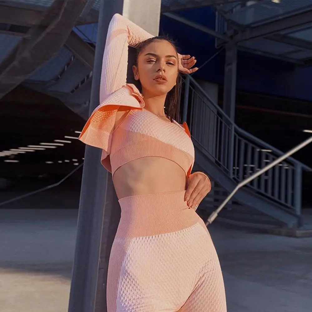 Сексуальный спортивный костюм для тренажерного зала комплект из двух предметов