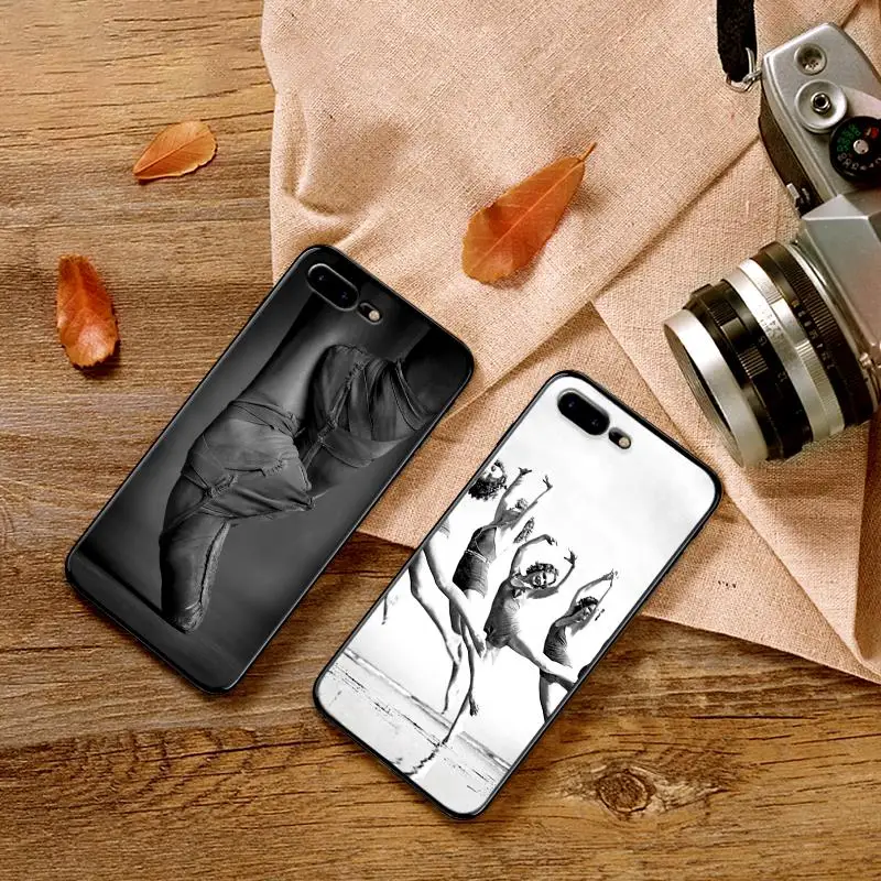 Черный и белый сексуальный танец для iPhone X XR XS MAX Мягкая силиконовая задняя крышка