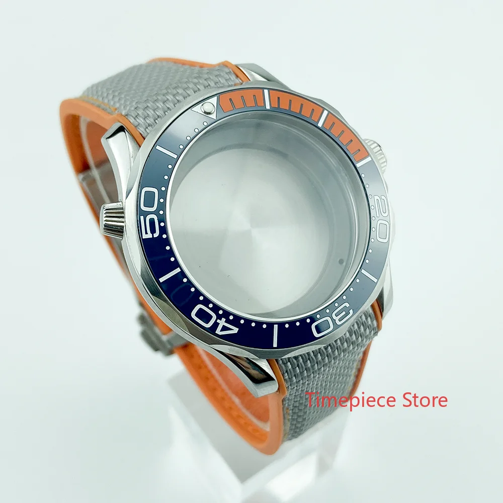 200M протестированный WR 41mm Diver Blue 1/4 Orange Bezel чехол для часов с серым ремешком ETA2836 DG2813