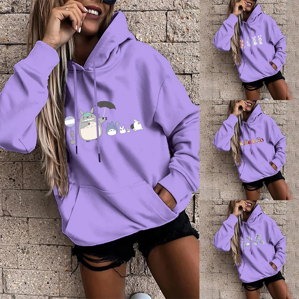 

Casual Sports Hooded Sweater Hoodie Womens Sweater New Slim Cartoon Hoodie Ladies Long-sleeved Harajuku Warm Pullover