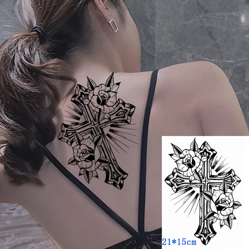 

Cross Temporary Tattoo Sticker Angel Wings Death Ray Sexy Bunny Girl Body Art Tattoo Waterproof Fake Flash Tattoo Women and Men