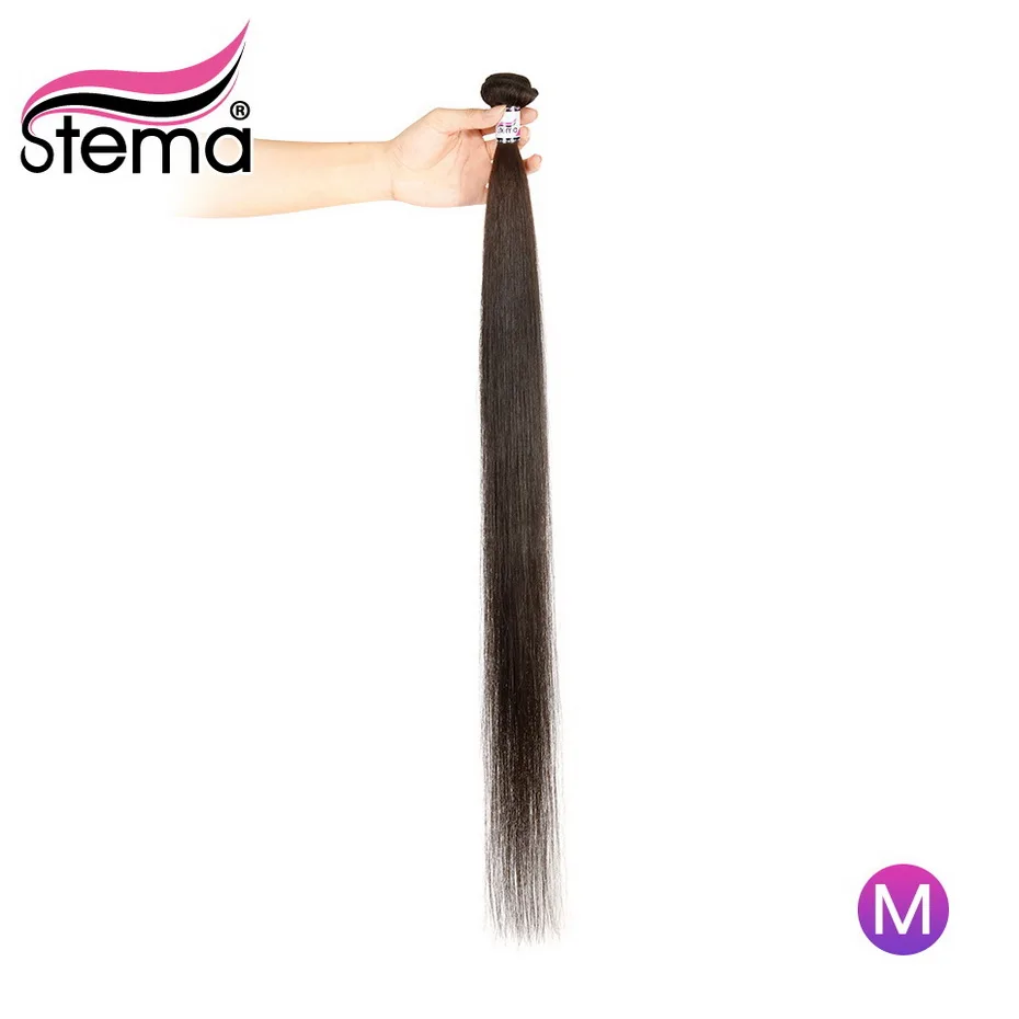 Stema прямые бразильские натуральные волосы для наращивания 1 пучок 32 34 36 38 дюймов