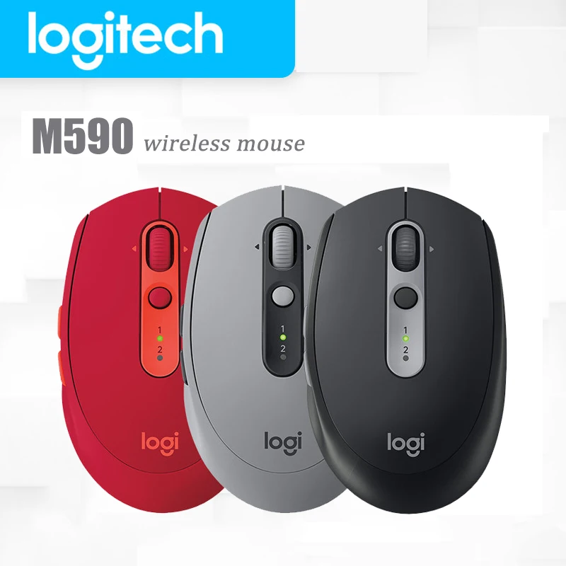 

Logitech M590 Multi-Device Mute Wireless Mouse Youlian Home Office 1000 DPI Bluetooth Mouse For PC Desktop Laptop