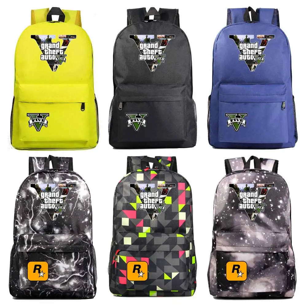 Модный популярный школьный ранец для книг с гравировкой игры GTA5 V образным