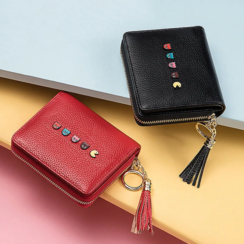 2019 милые туфли из натуральной кожи женские кошельки короткий 2 Стиль Бизнес