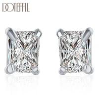 doteffil 925 sterling silver rectangle aaa zircon earrings high quality charm women fashion jewelry wedding party gift