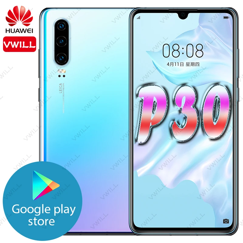Оригинальная глобальная версия Huawei P30 мобильного телефона 6 1 ''Kirin 980 Octa Core в Wi Fi