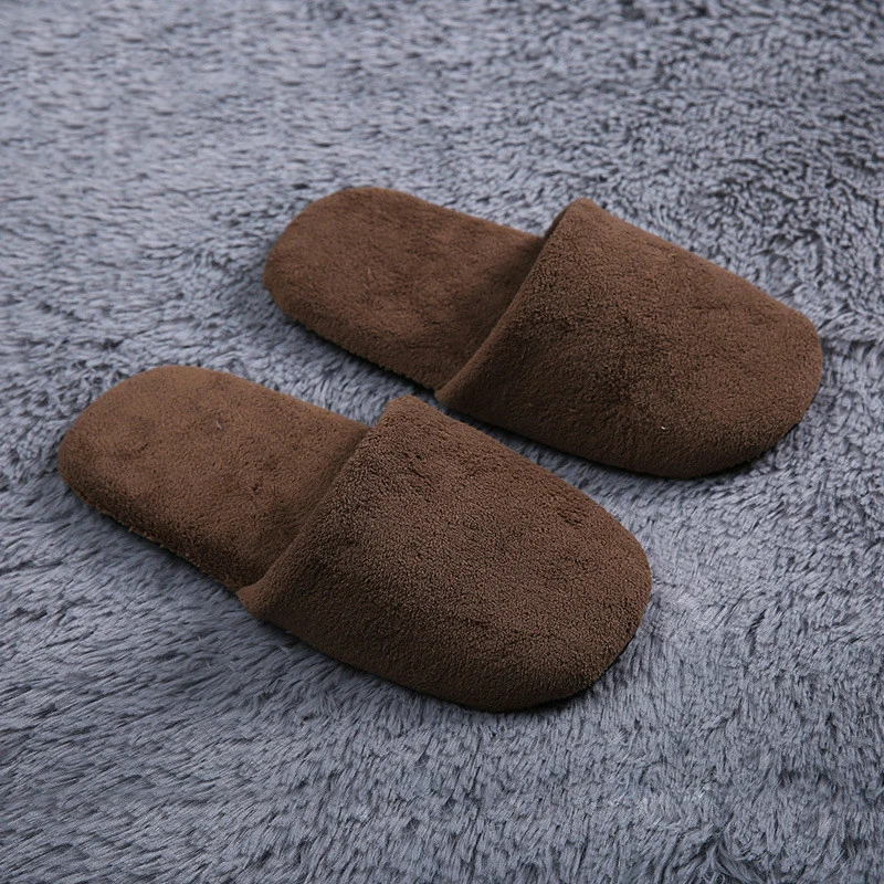 Новинка женские пушистые тапочки бархатная обувь кораллового цвета меховые