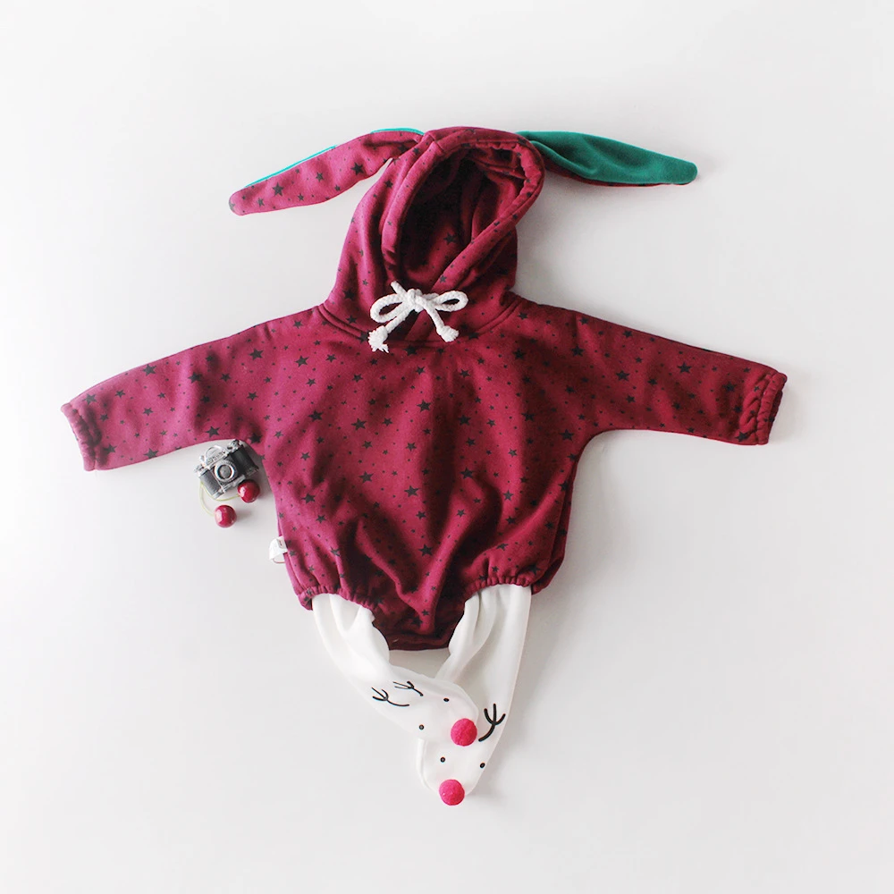 Koodykids/Боди для маленьких девочек сезон осень-зима бархатные теплые комбинезоны с