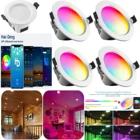 Светодиодный потолочный светильник 3 в 1, 4-кратный RGB светильник теплого и холодного белого света с сеткой, Wi-FiBluetoothсенсорной панельюприложениемголосовым контроллером и таймером