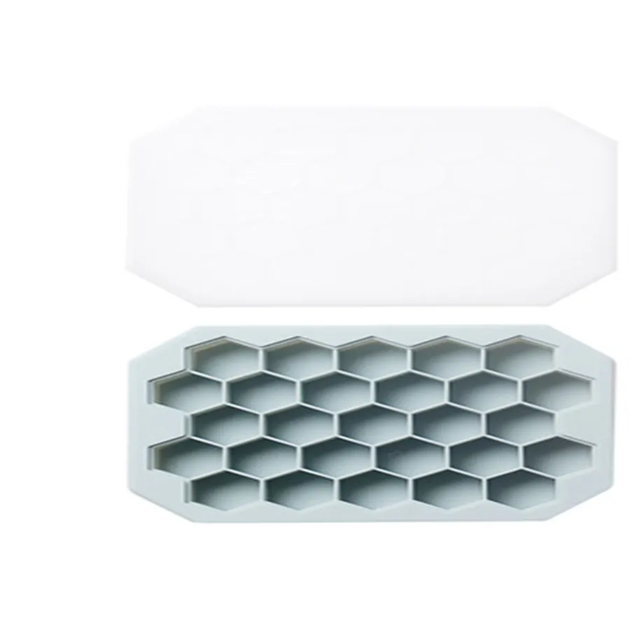 

27 Cavity Ice Cube Tray Honeycomb Ice Cube Mold Silicone Ice Tray With Lid Silicone Ice Molds for Whiskey Cocktail