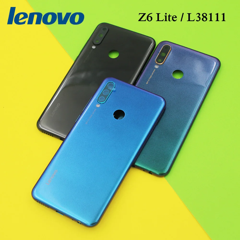 new original battery cover case for lenovo z6 lite youth l38111 back door housing mobile phone repair parts camera glass lens free global shipping