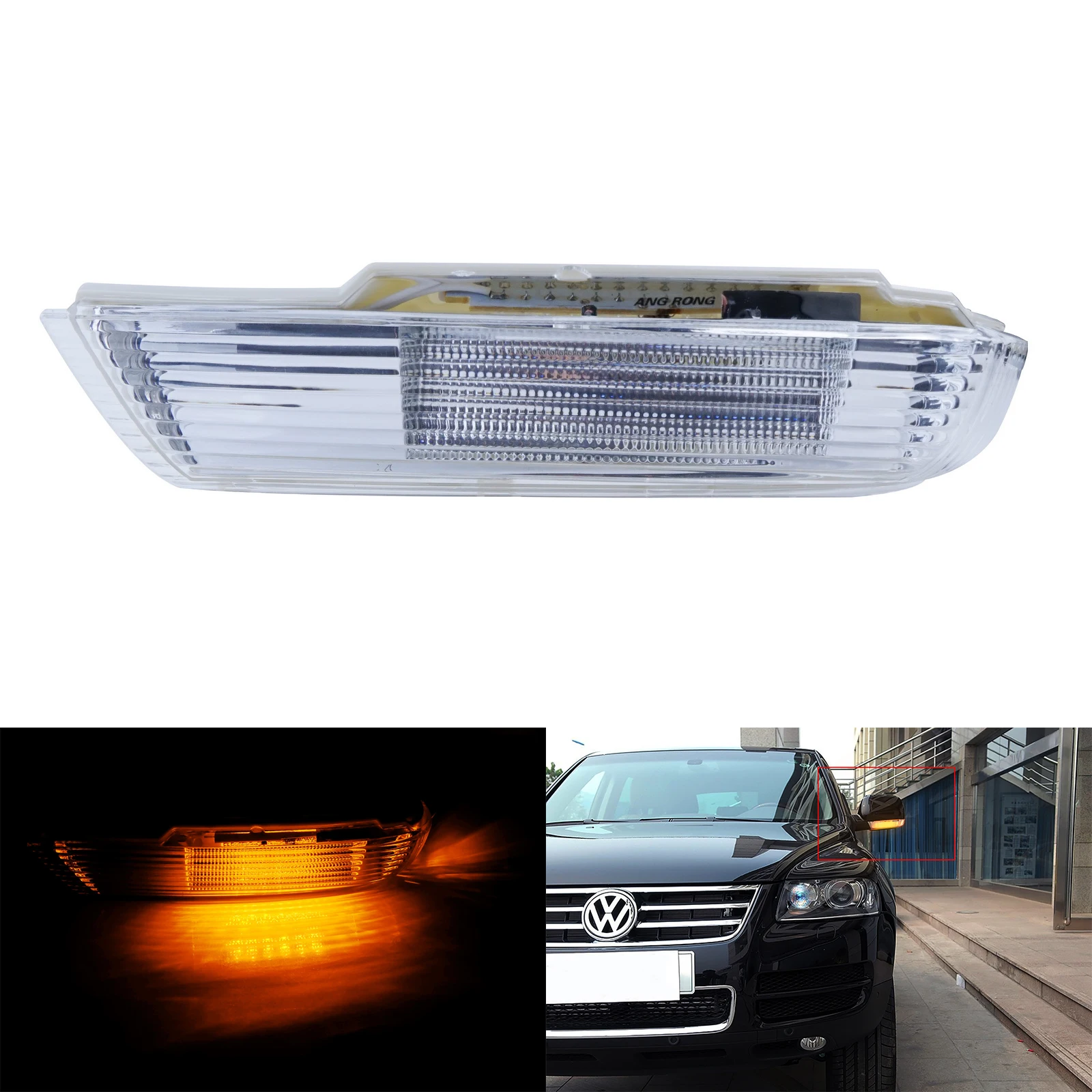 Светодиодный указатель поворота зеркала для VW Touareg 7L 2003 07 светильник с левой